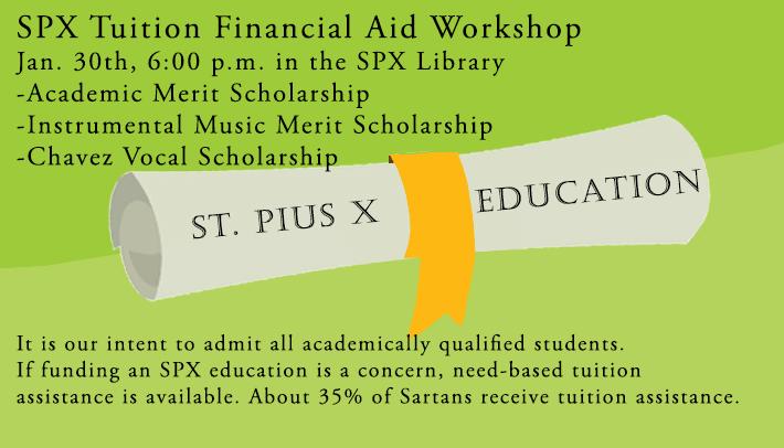 SPX Tuition Financial Aid Workshop Flyer
