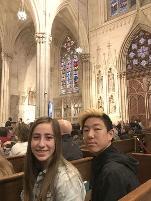 Students attended Mass at St. Patrick's Cathedral.