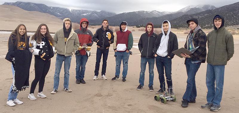 Pius students at the competition area in the Great Sand Dunes National Park.